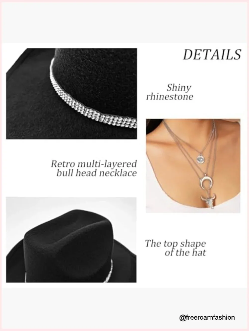 Cowboy Hat Set with Bandana and Cowgirl Necklace